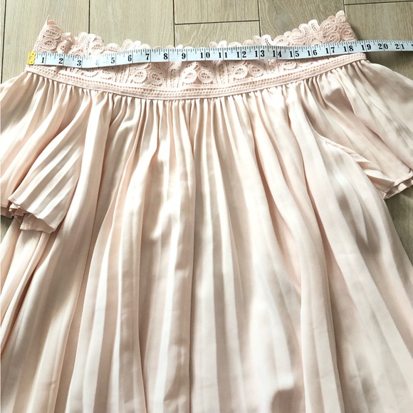 Seed Heritage Pleated Off Shoulder Top in Light Pink Size S - Picture 2 of 10